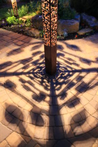 Aspen Obelisk, 6x6 Series, shadows with 7 watt CREE, ALTLED MR16, 2800K